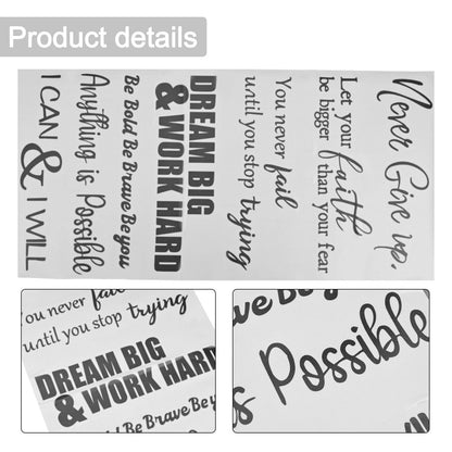 PVC Decorative Wall Sticker with English Quotes for Home Decor
