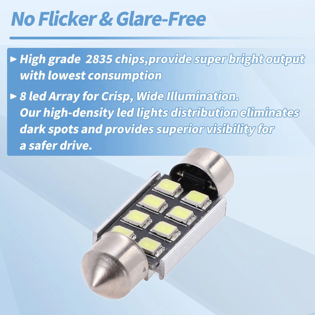 2X LED Dome Light Bulbs 2835 Chip 36mm for
