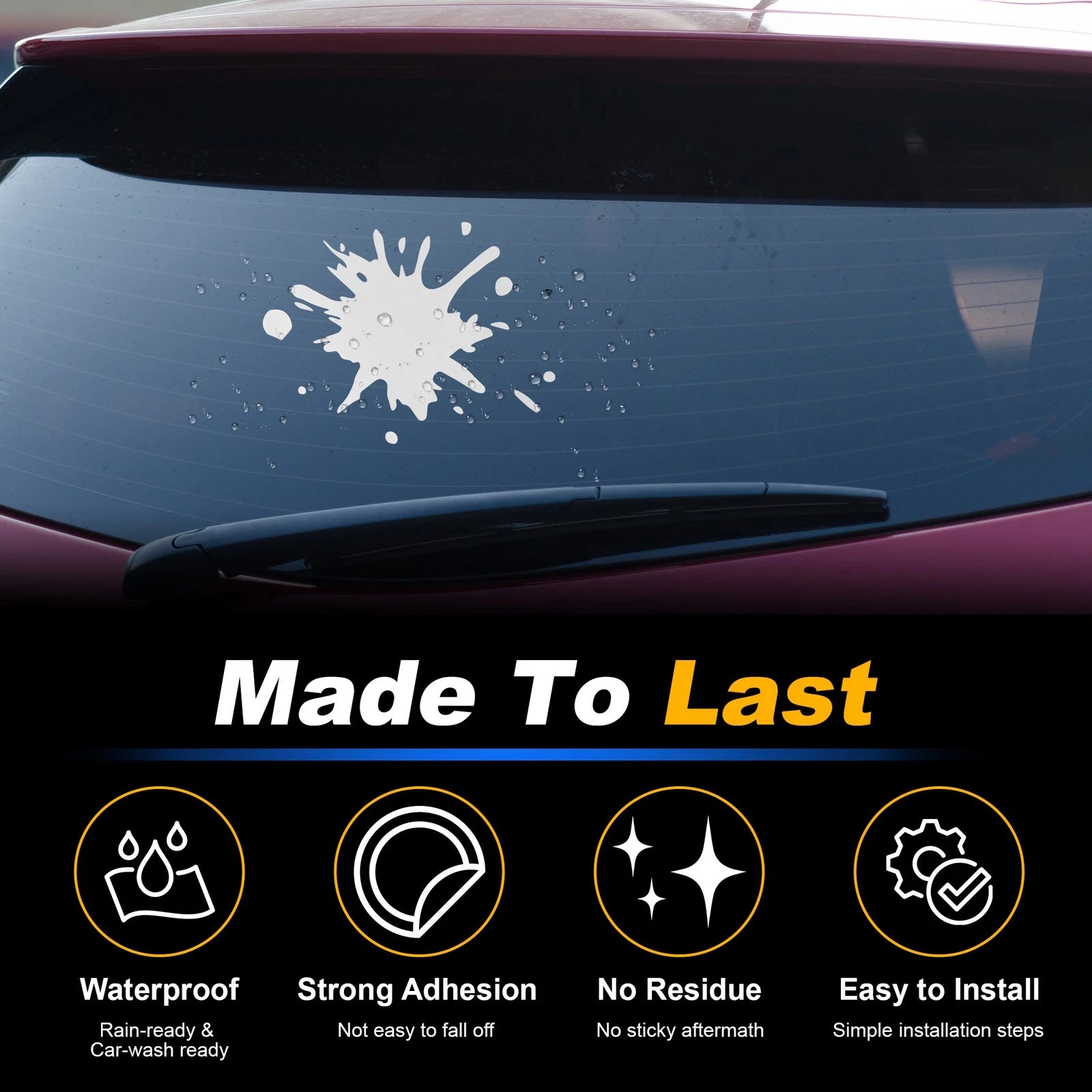 Reflective Bumper Decal for - Silver Tone