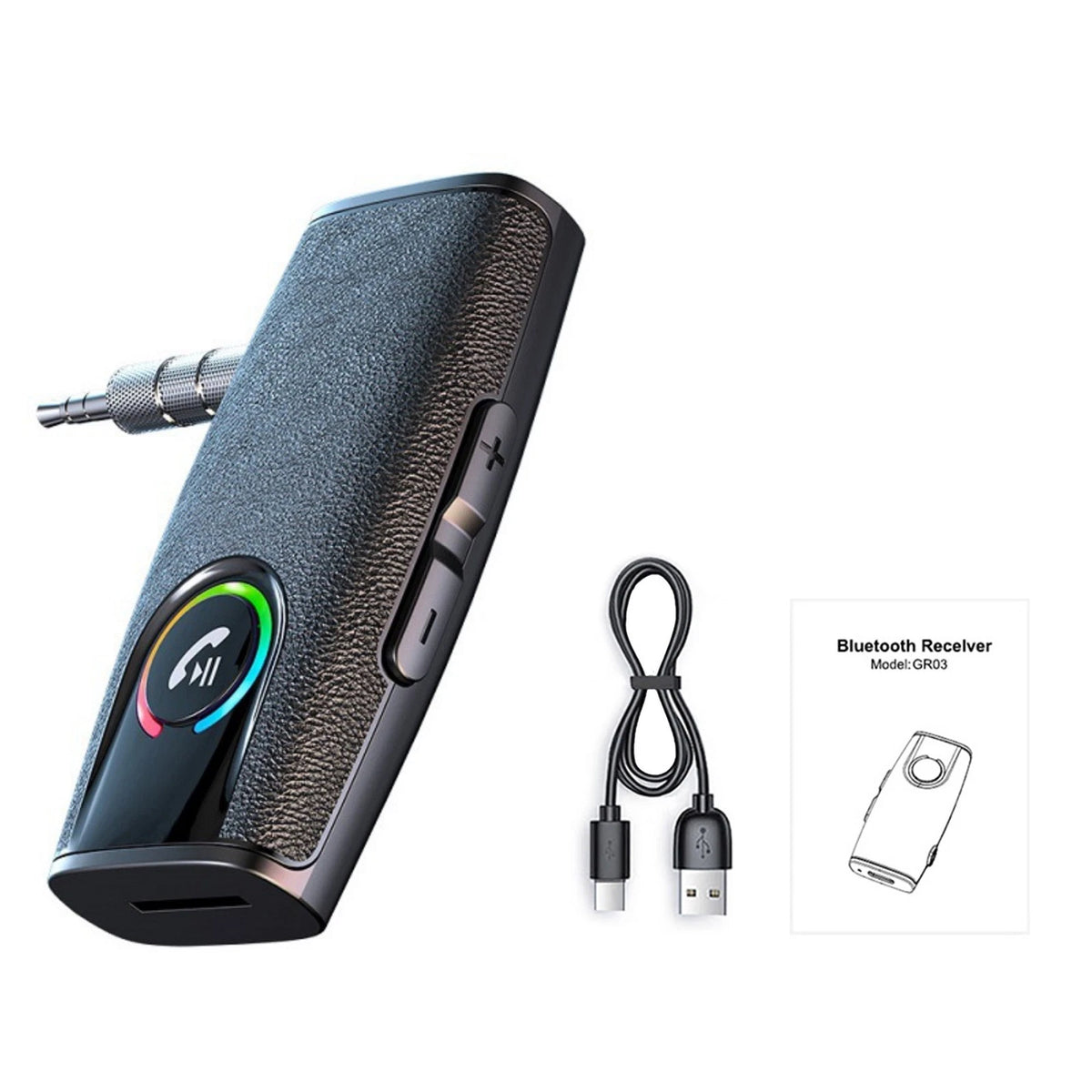 Bluetooth 5.3 Audio Music Receiver for Universal 3.5mm AUX Adapter