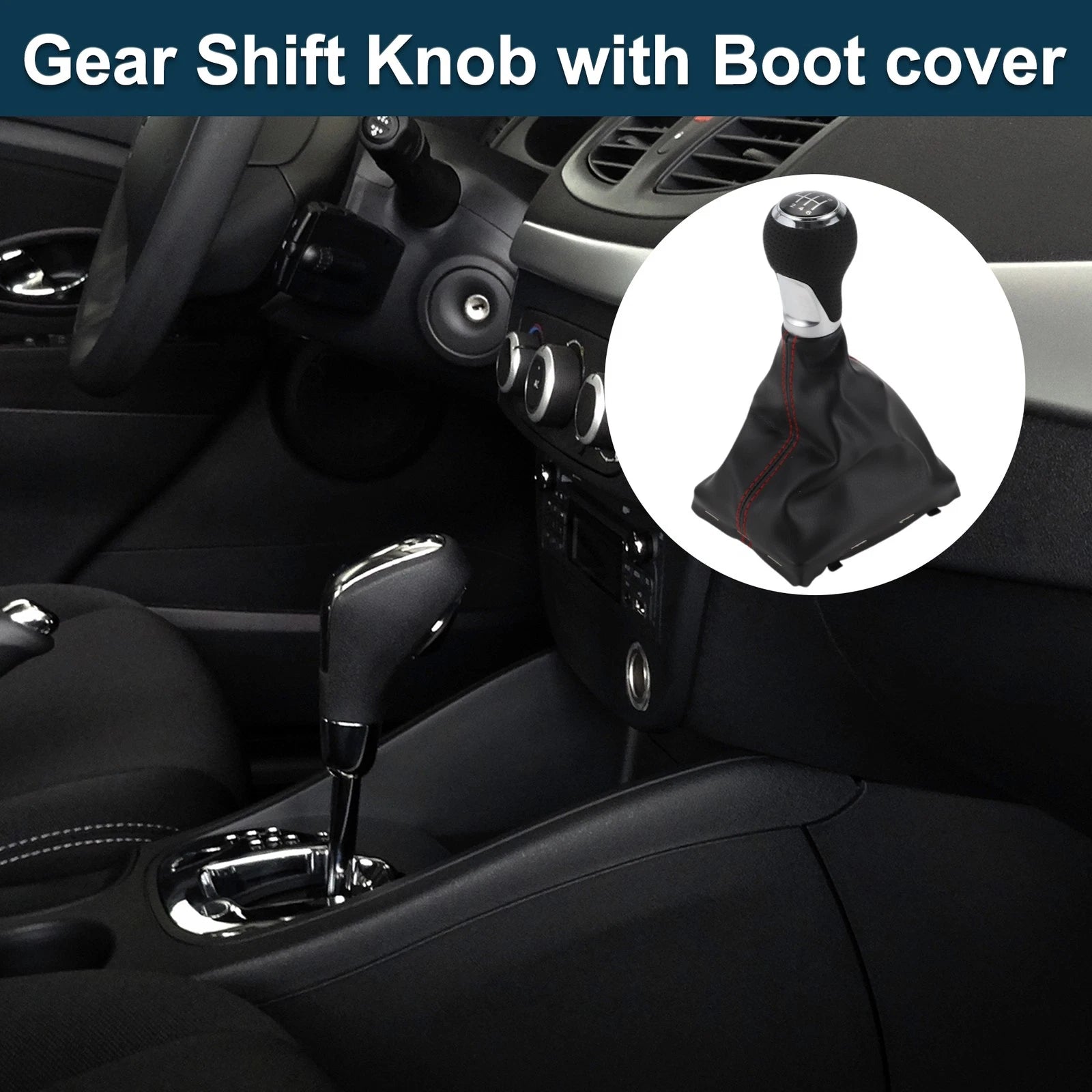 6 Speed Shift Knob with Boot Cover for Audi A4 B8 (2007–2015) Plastic