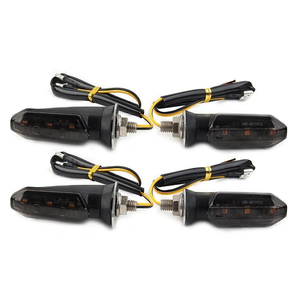 4X 12V LED Turn Signal Indicator Amber Blinker Light for Universal Motorcycle