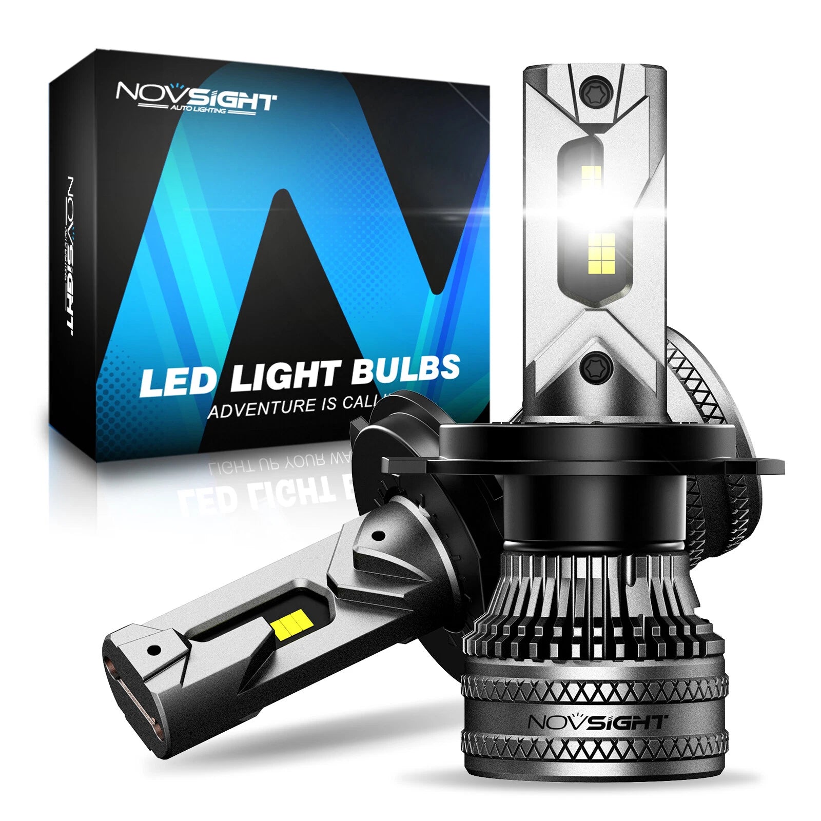 2X H4 LED Headlight Bulbs for NOVSIGHT (200W, 50000LM, 6500K)