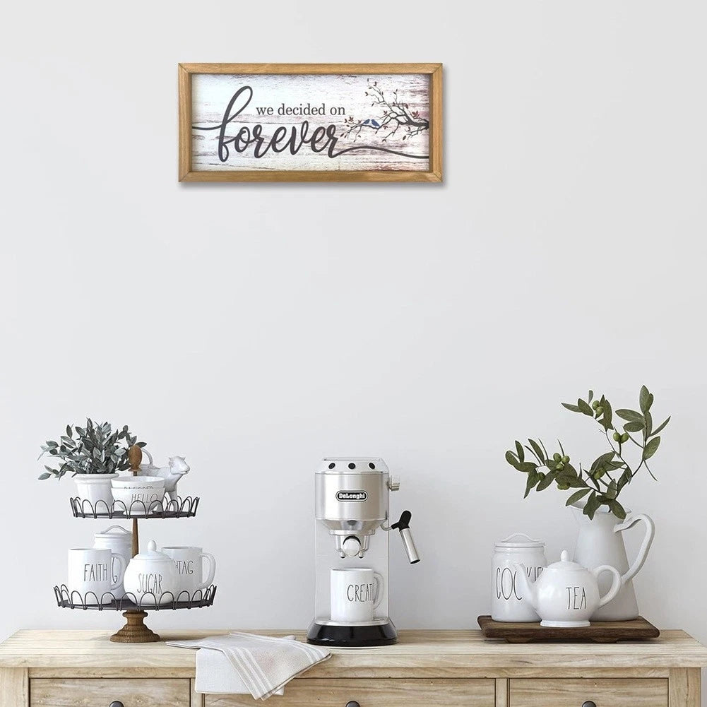 Natural Rustic Wooden Frame Wall Decor Sign for Home