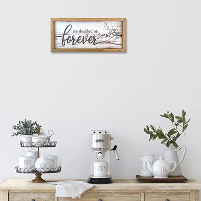 Natural Rustic Wooden Frame Wall Decor Sign for Home