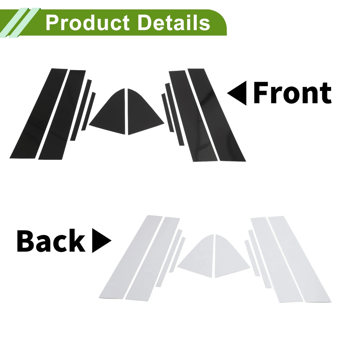 10 Pcs Pillar Window Trim Replacement for Chevy Cruze (2011–2015) Black