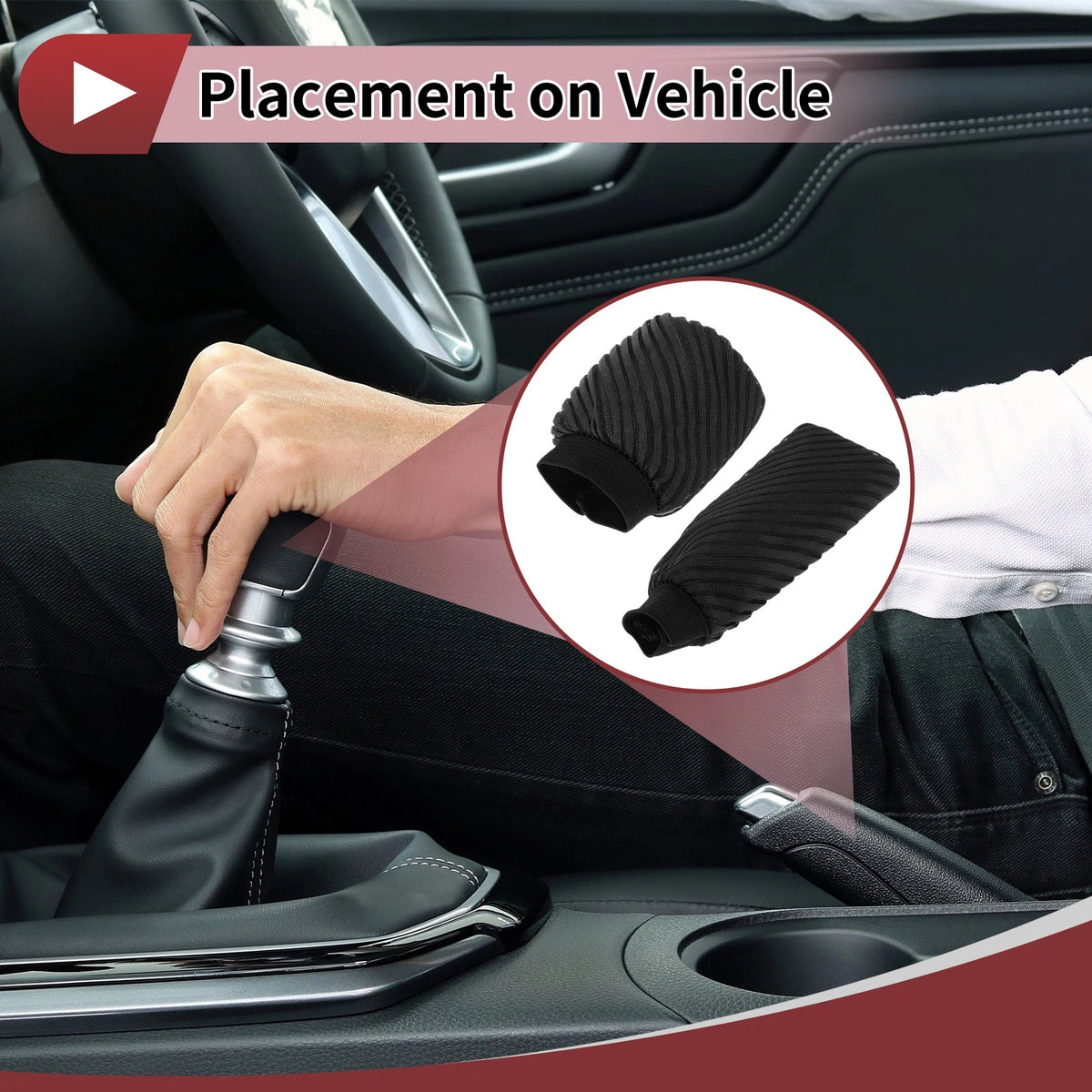 Gear Knob Protector & Handbrake Cover for Universal Cars (Black)