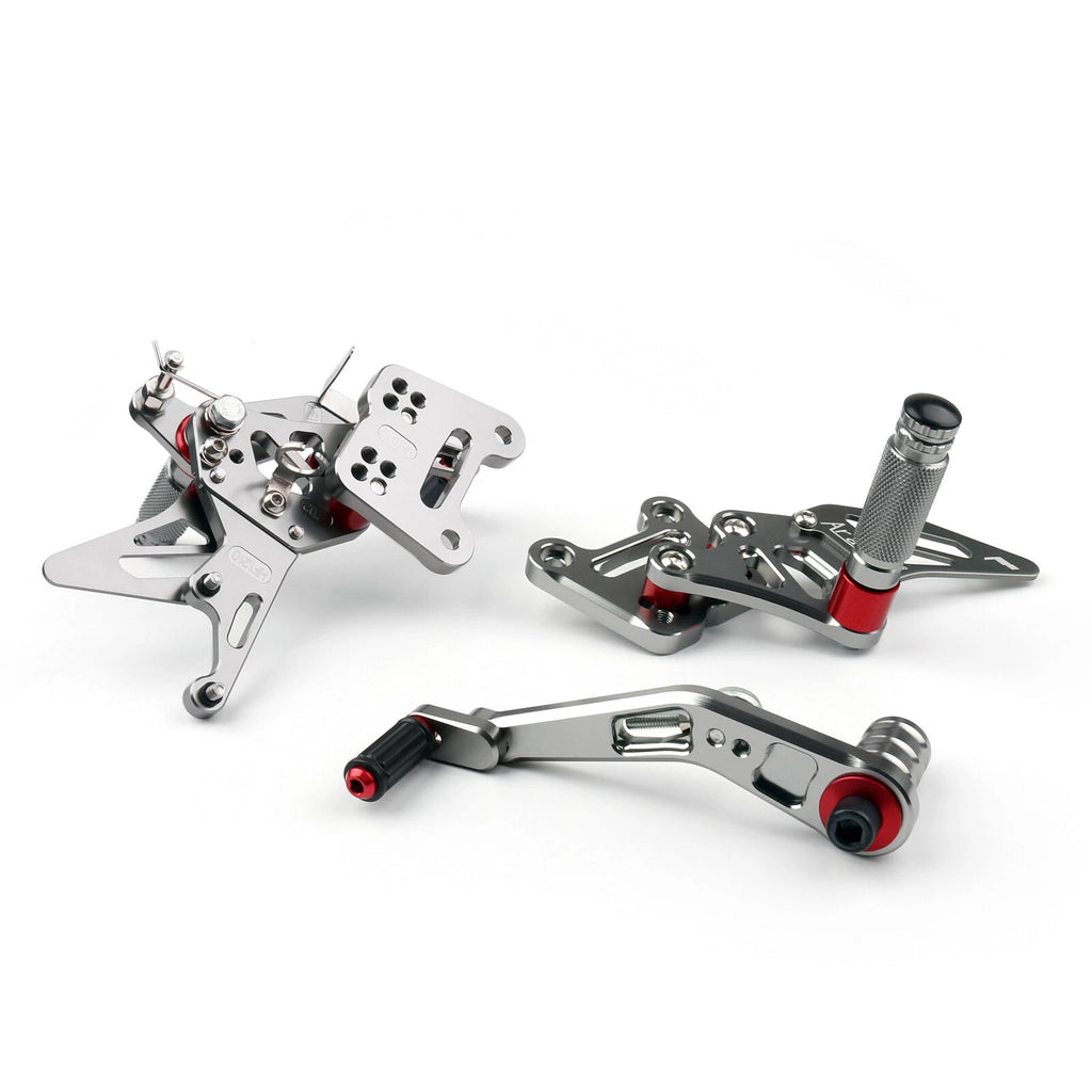 CNC Gray Rearsets Footpegs for Suzuki GSXR1000 GSXR1000R (2017–2023)