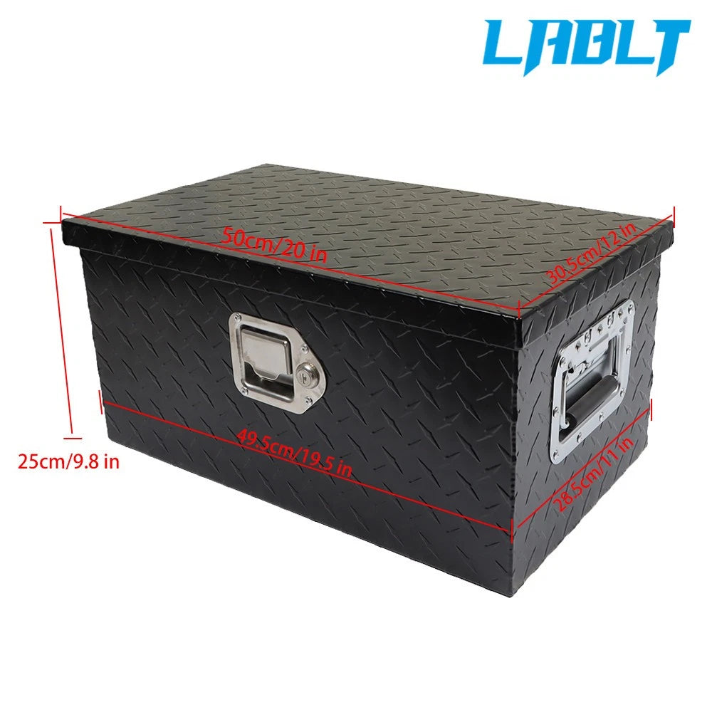 20" Tool Box for Pickup Trailer (Black Aluminum Diamond Plate)