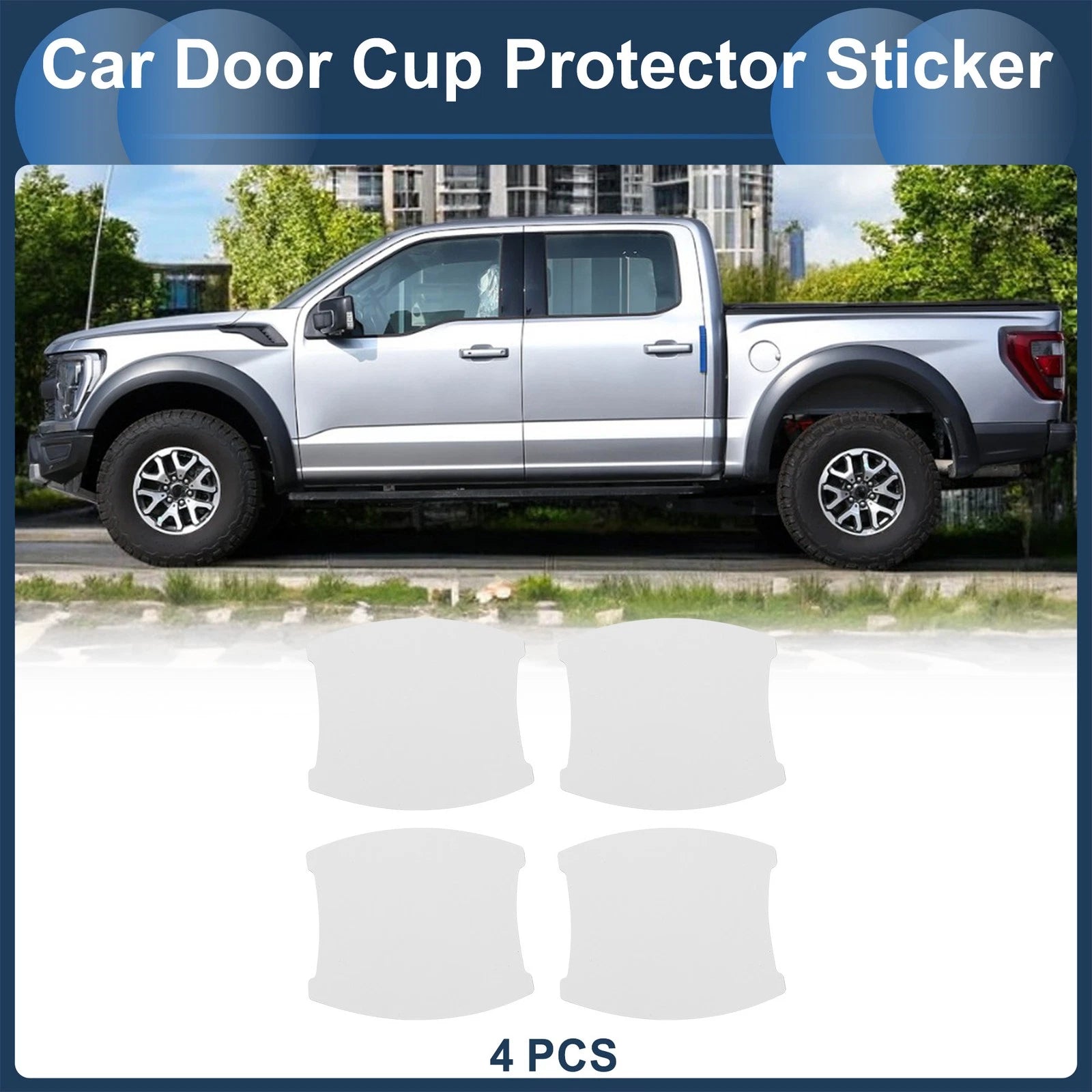 Car Door Handle Scratch Protector for Universal Fit (90x100mm) Matte White
