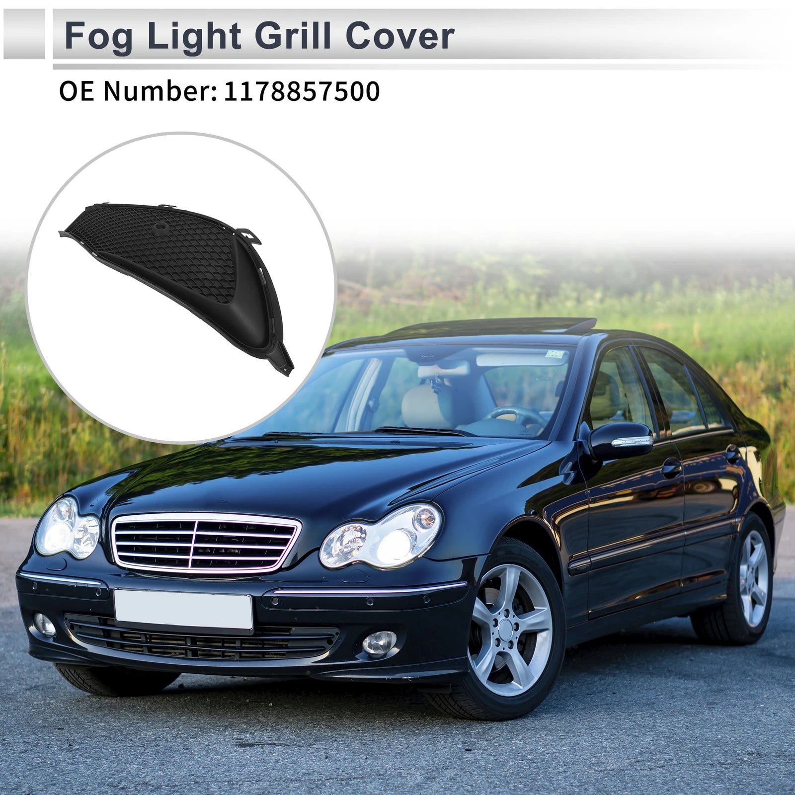 Front Left Fog Light Grill Replacement for Mercedes Benz W117 (2016–2019)