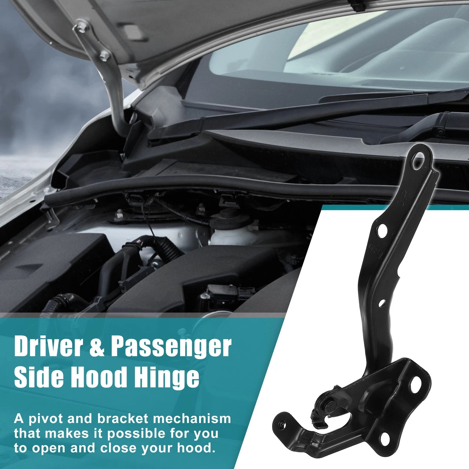 Hood Hinge Set Right Left Replacement for Toyota Hilux (2012–2015)