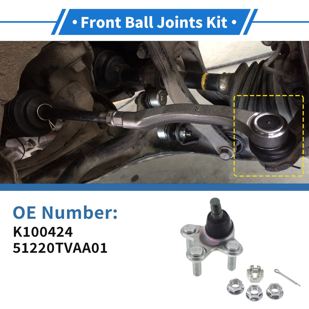 2 Pcs Front Lower Ball Joints Replacement for Honda Accord (2018–2024)