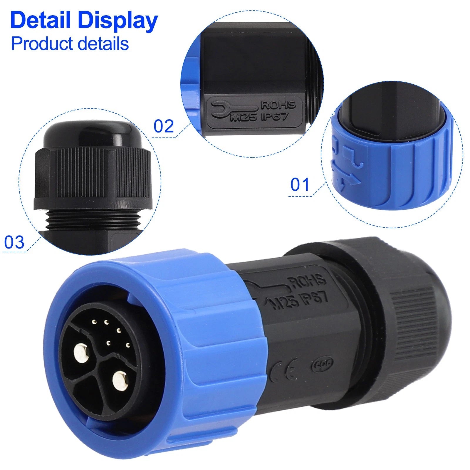 2+1 Efficient Charging Connector for Motorcycle Charger