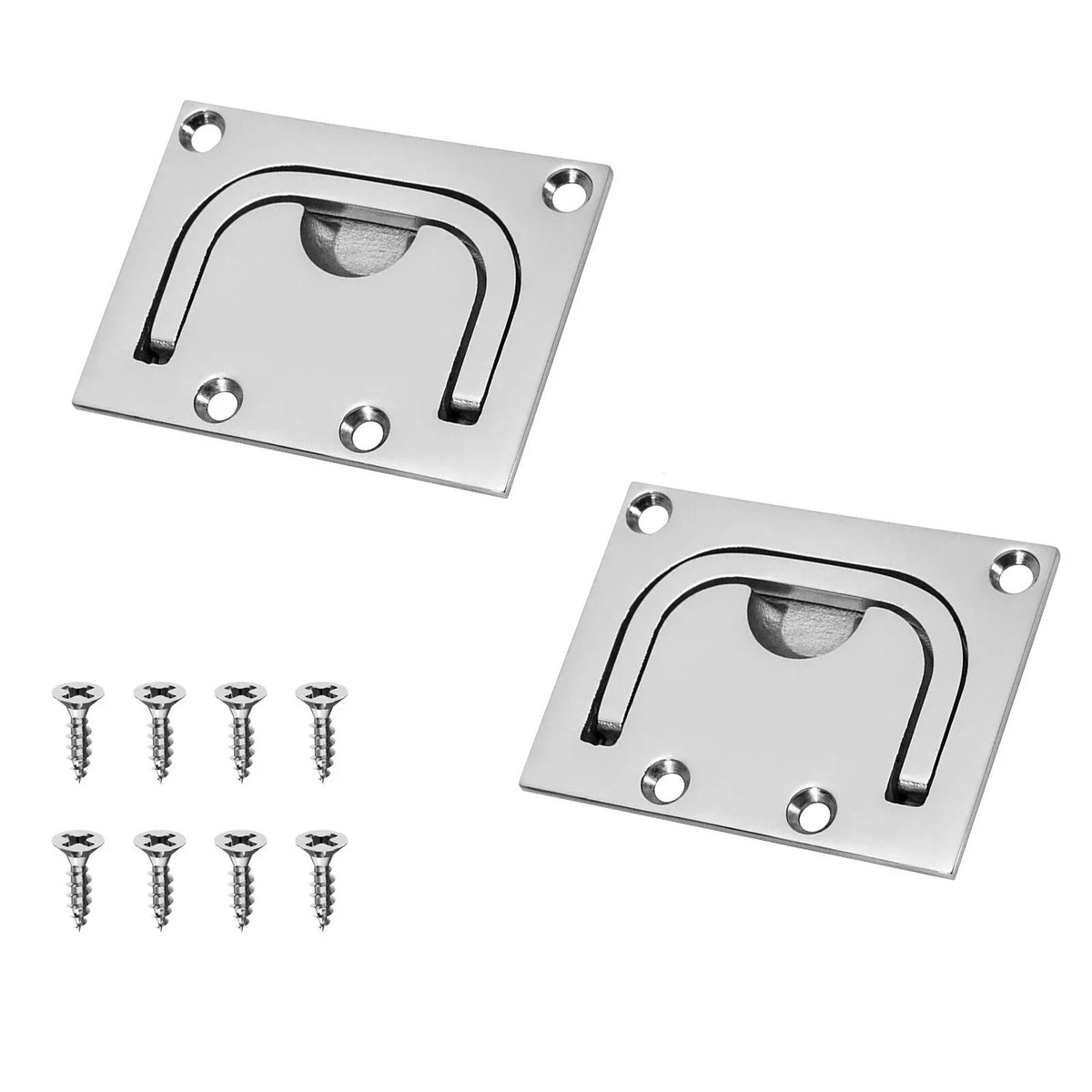 Foldable Recessed Pull Handle for Boat Hatch Latch Cabinet (316 Stainless Steel)