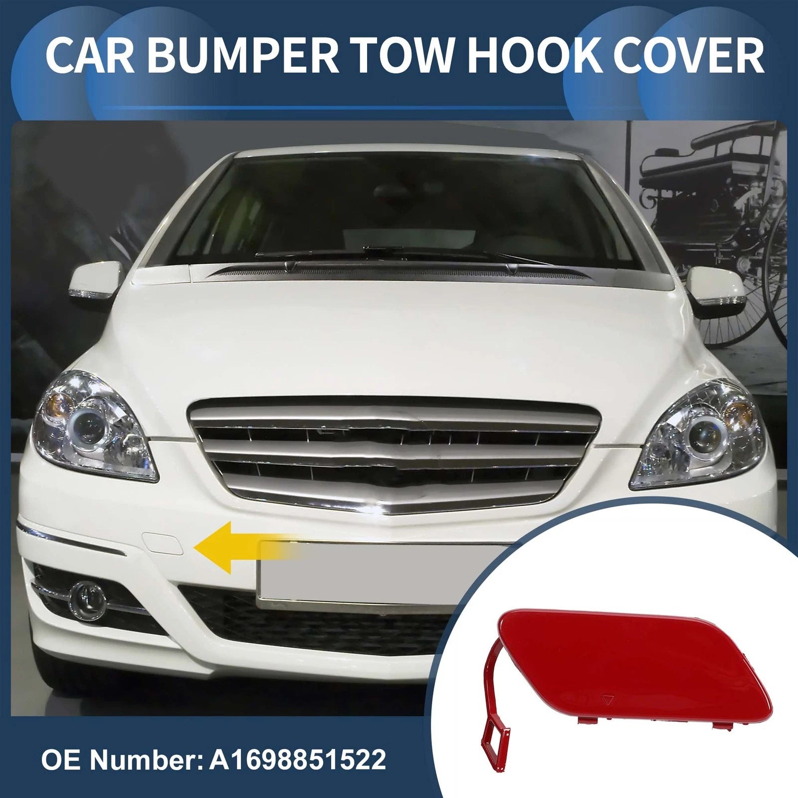Front Bumper Tow Hook Cover for Mercedes-Benz B-Class (2006–2011)
