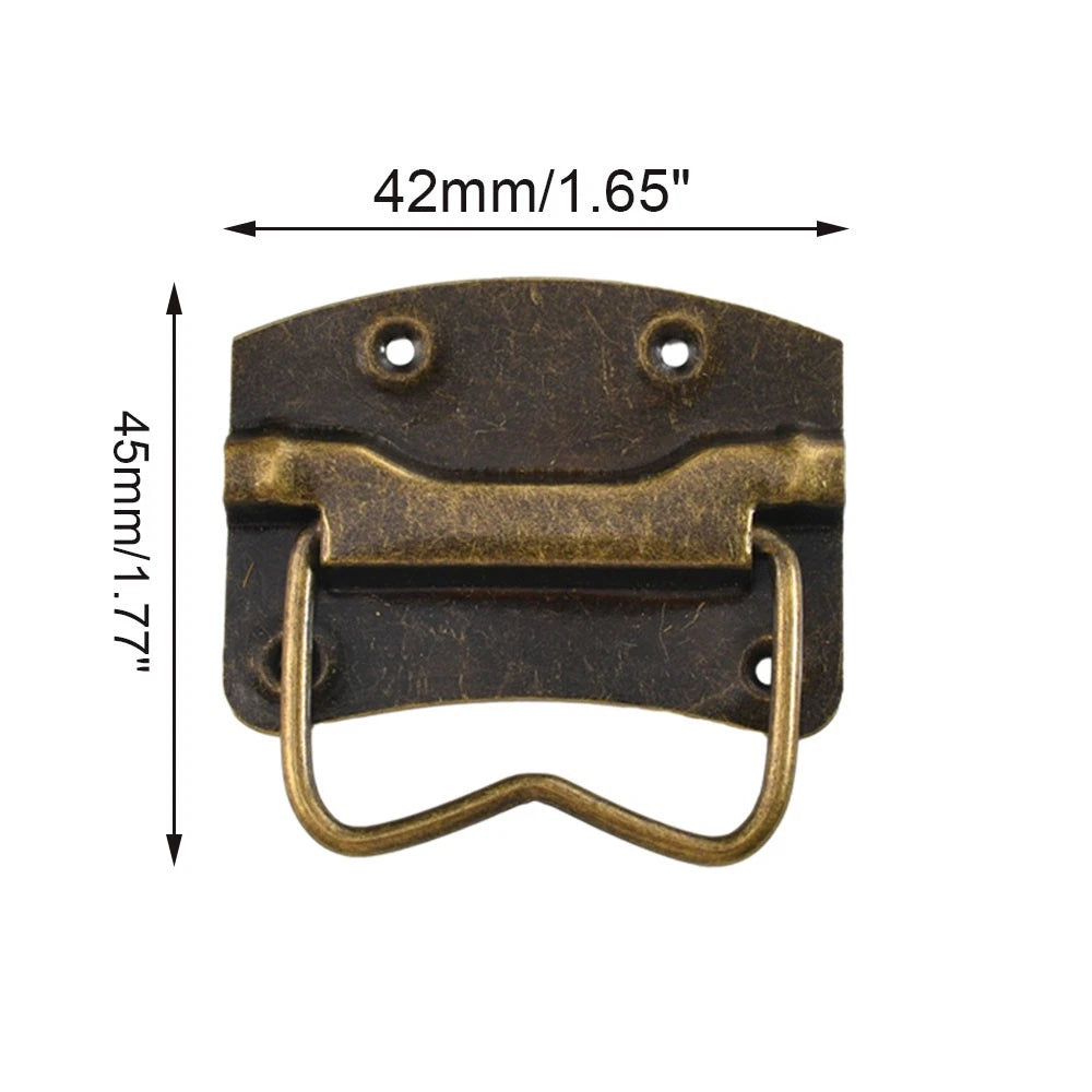 4X Antique Bronze Door Pull Handle Ring Knob Hardware for Dresser/Toolbox