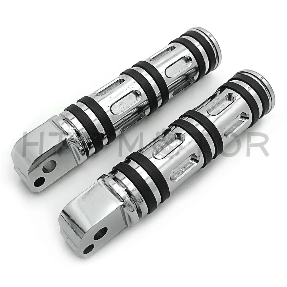 Chrome Edge Cut Footpegs for Harley Softail Slim FLSL Breakout (2018–2023)