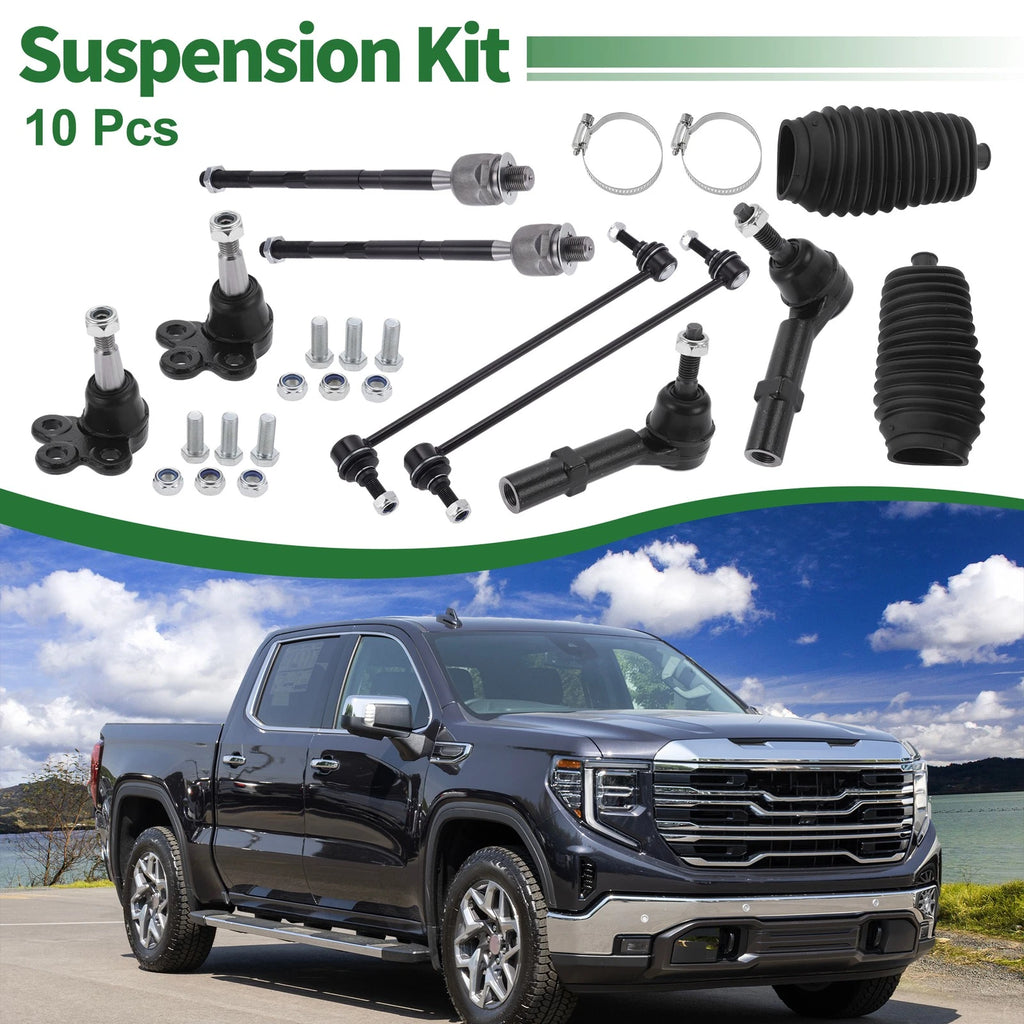 10 Pcs Front Suspension Kit Tie Rod Ends Sway Bar Links for GMC (2001–2010)