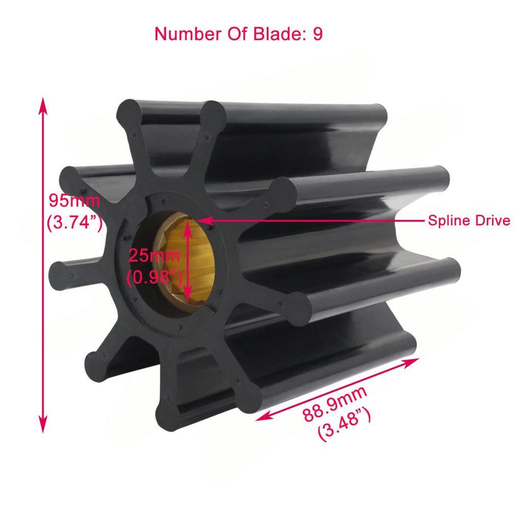Water Pump Impeller Kit 2X for Johnson 6760-0001, Jabsco 125613-42762