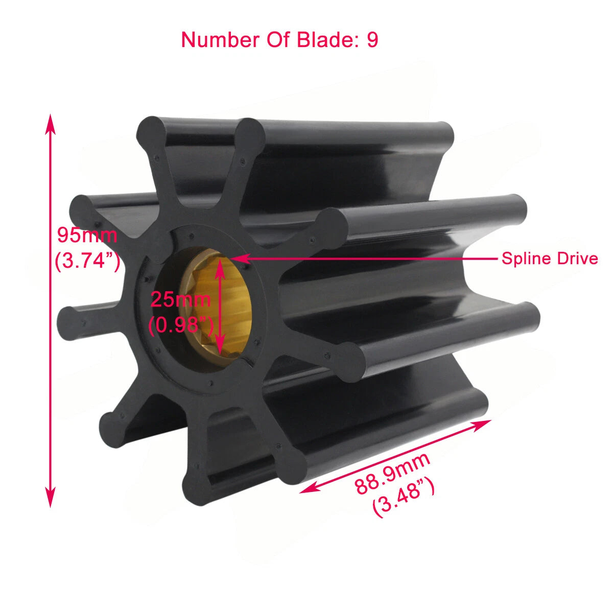 Water Pump Impeller Kit 2X for Johnson 6760-0001, Jabsco 125613-42762