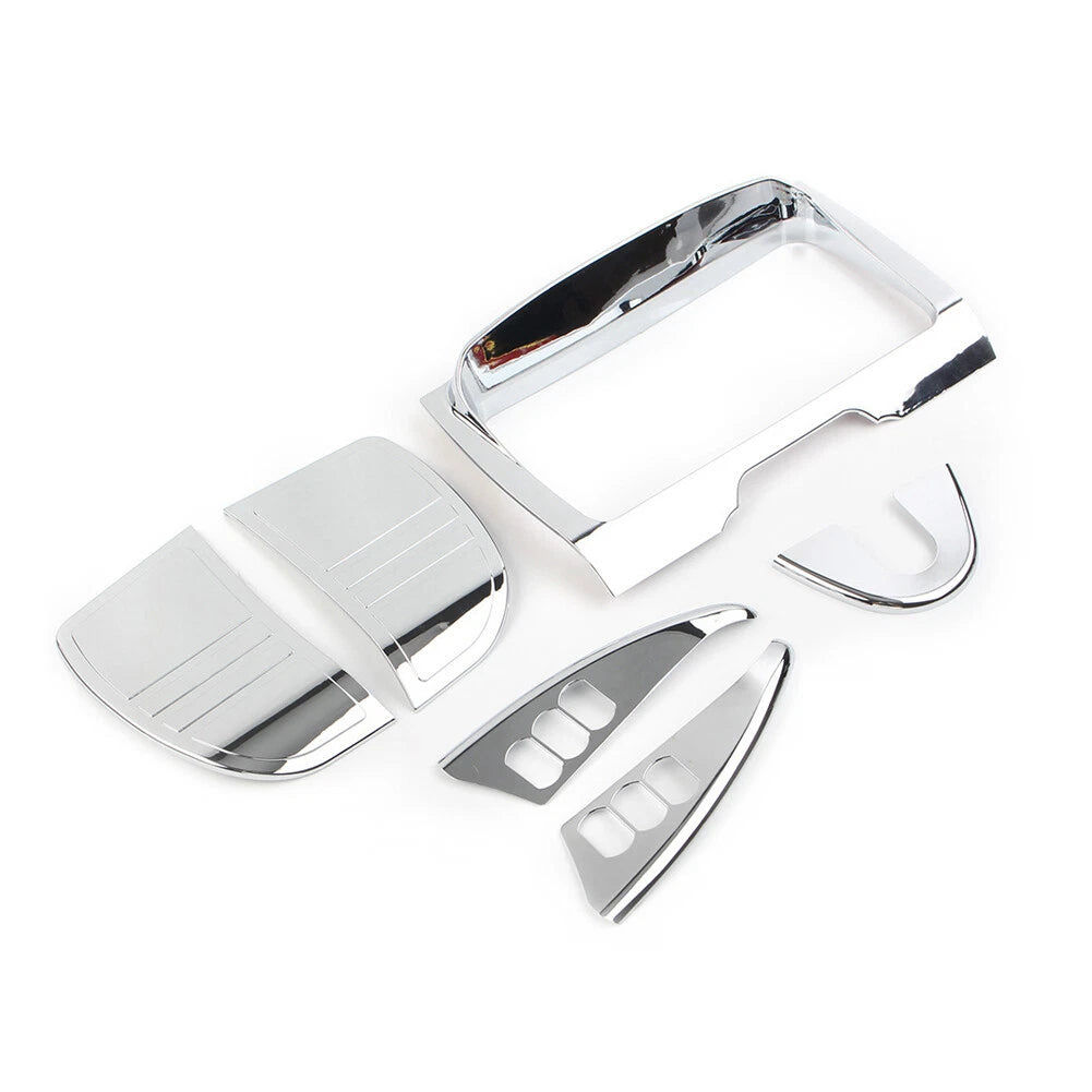 Tri Line Gauge Stereo Accent Set For Harley Touring Electra Glide 2014-22 Chrome