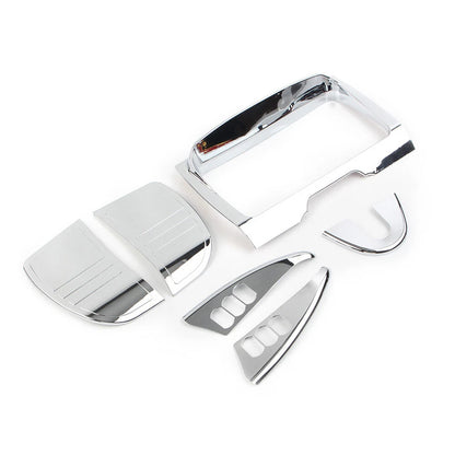 Tri Line Gauge Stereo Accent Set For Harley Touring Electra Glide 2014-22 Chrome