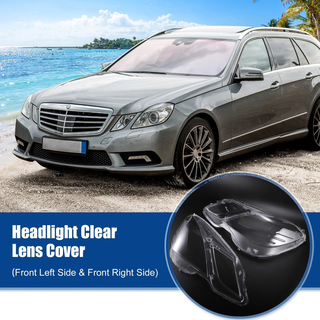 Headlight Clear Lens Cover for Mercedes Benz E Class Pair (2003–2009)