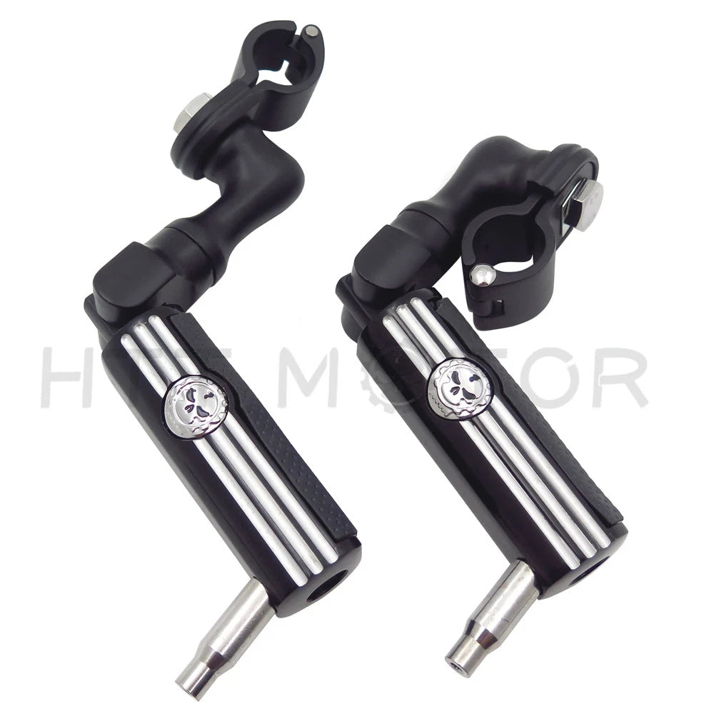 1" Footpeg Mounting Kit for Gear Skull (Chrome, Short Angled)