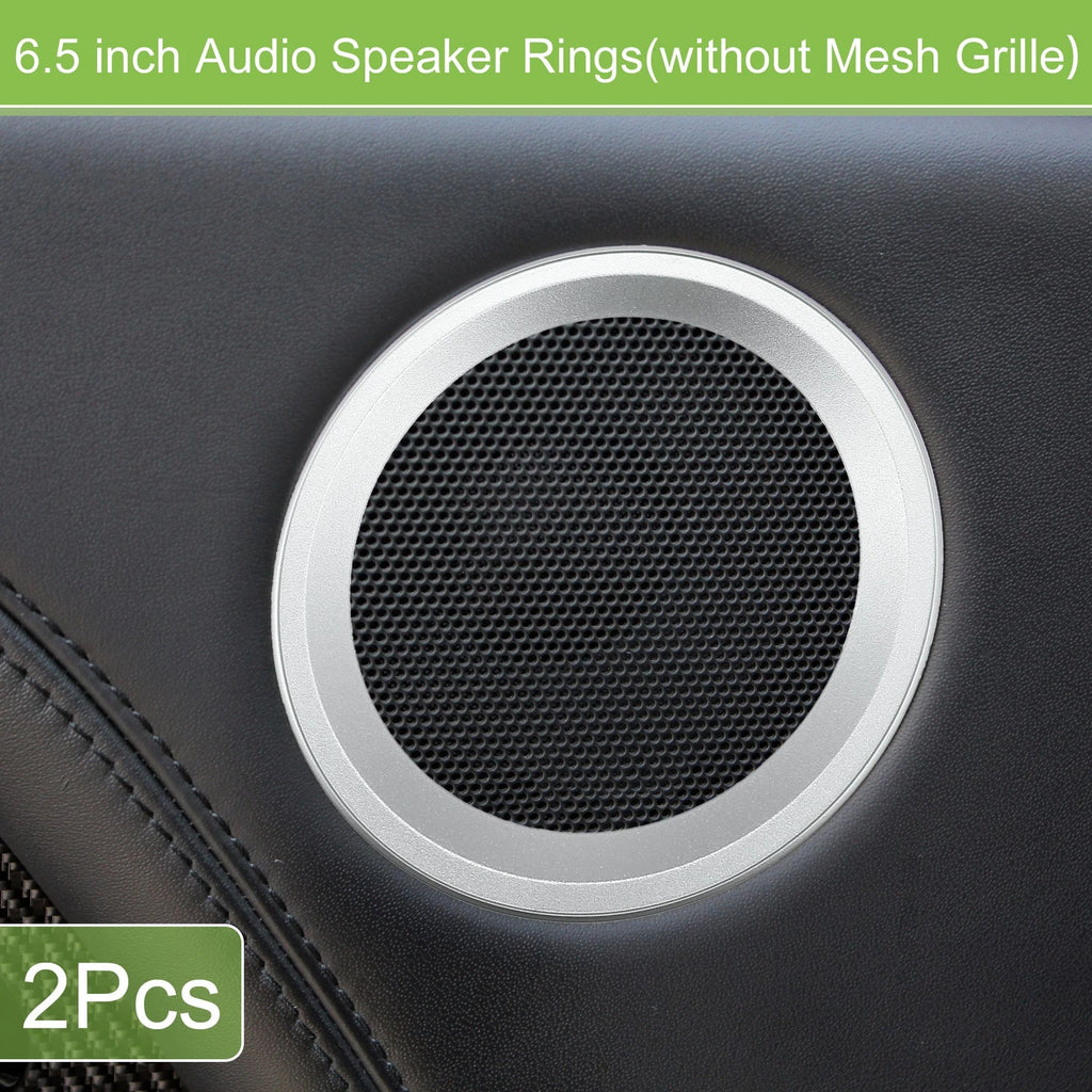 2X Speaker Rings for Car Subwoofer (6.5", Silver Tone)