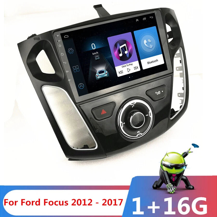 9" Android 9.1 Quad Core Car Media Player GPS Real Button For Ford Focus 12-17