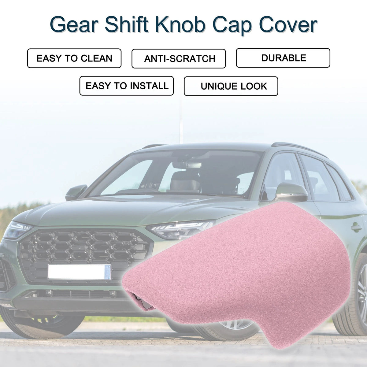 Gear Shift Knob Cap Cover for Audi A4 B9 A5 Q5 Q7 Pink Console (2017–2023)