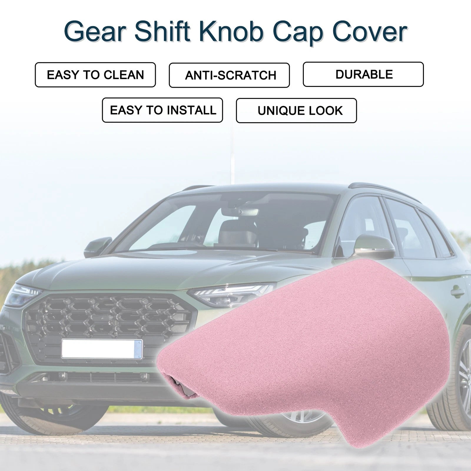 Gear Shift Knob Cap Cover for Audi A4 B9 A5 Q5 Q7 Pink Console (2017–2023)