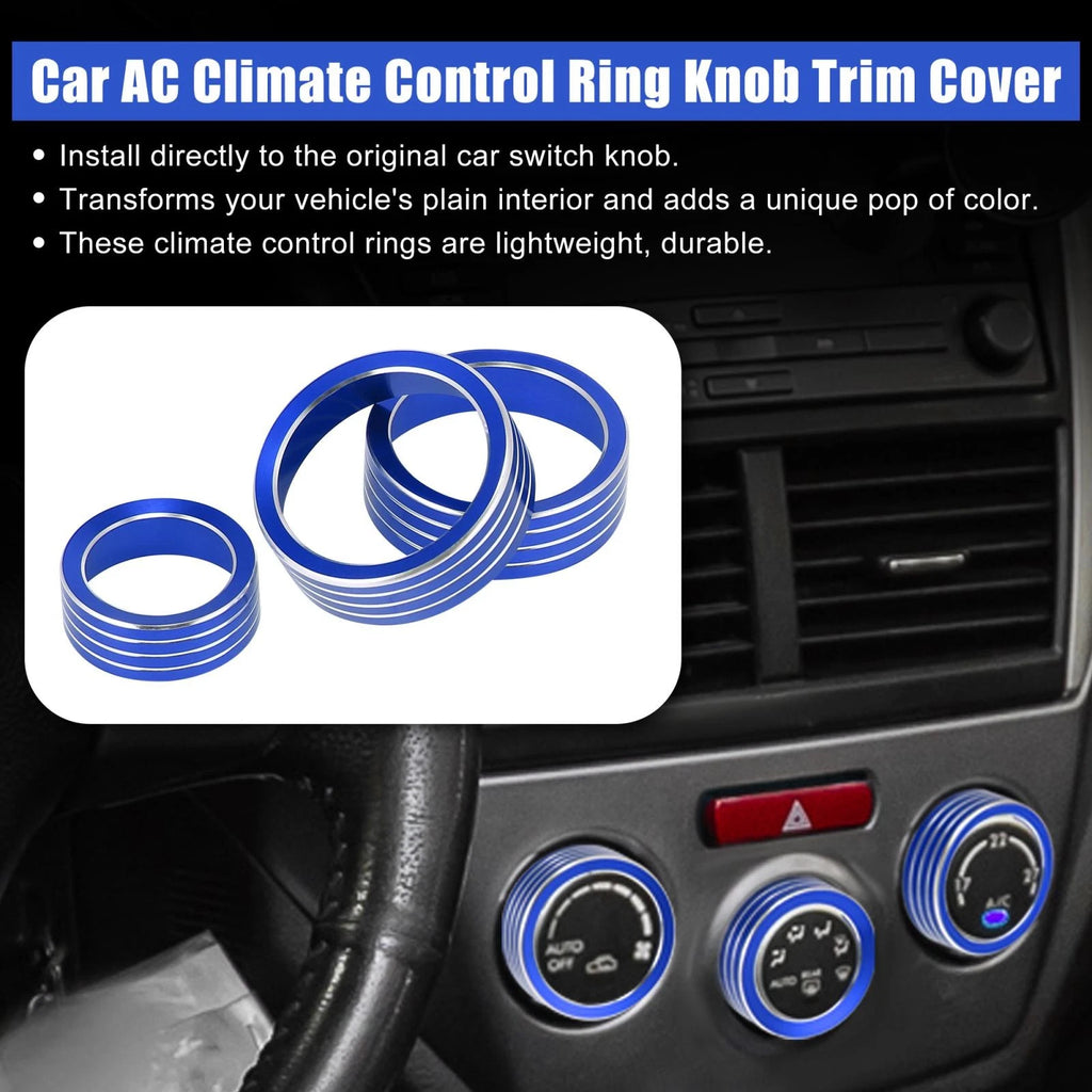 3pcs AC Climate Control Knob Ring Trim Cover Replacement for Subaru Forester (2019–2021)