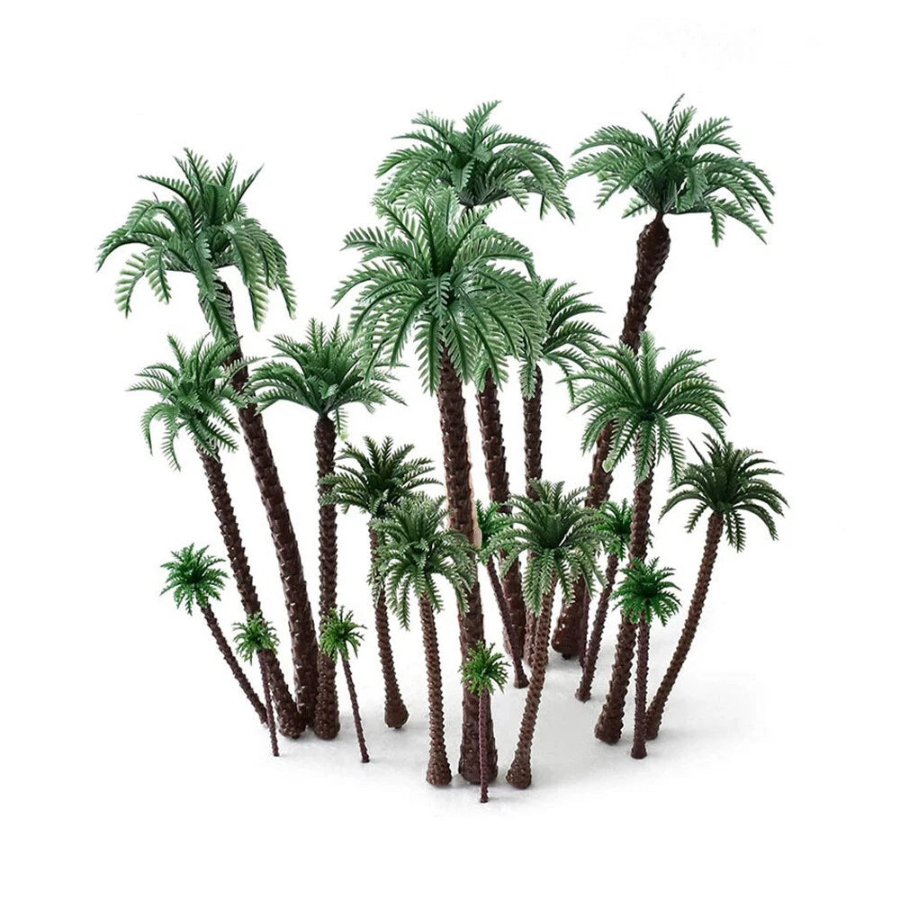 15pc Palm Tree Model Scenery for Train Railroad Landscape