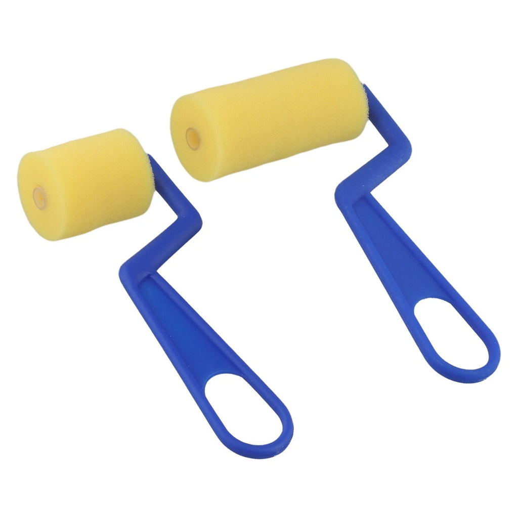2X Yellow Sponge Roller Brush Set for Kids' Art Craft Projects