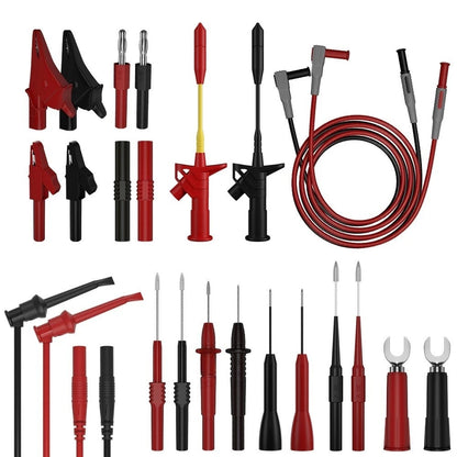 Red PVC Test Kit for Multimeters with Wire Puncture Probes Crocodile Clip Leads