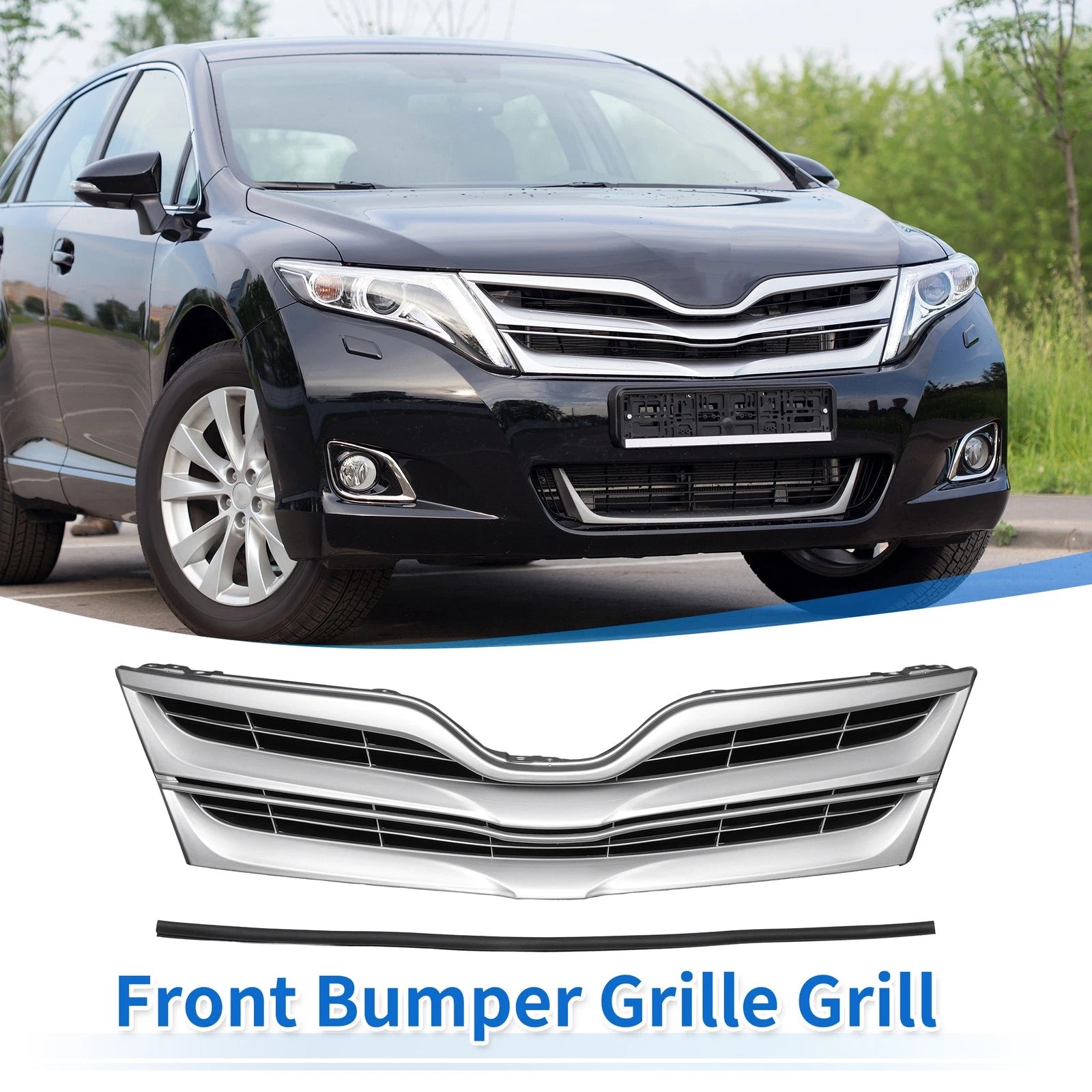 Front Upper Bumper Grille Grill Replacement for Toyota Venza (2013–2015)