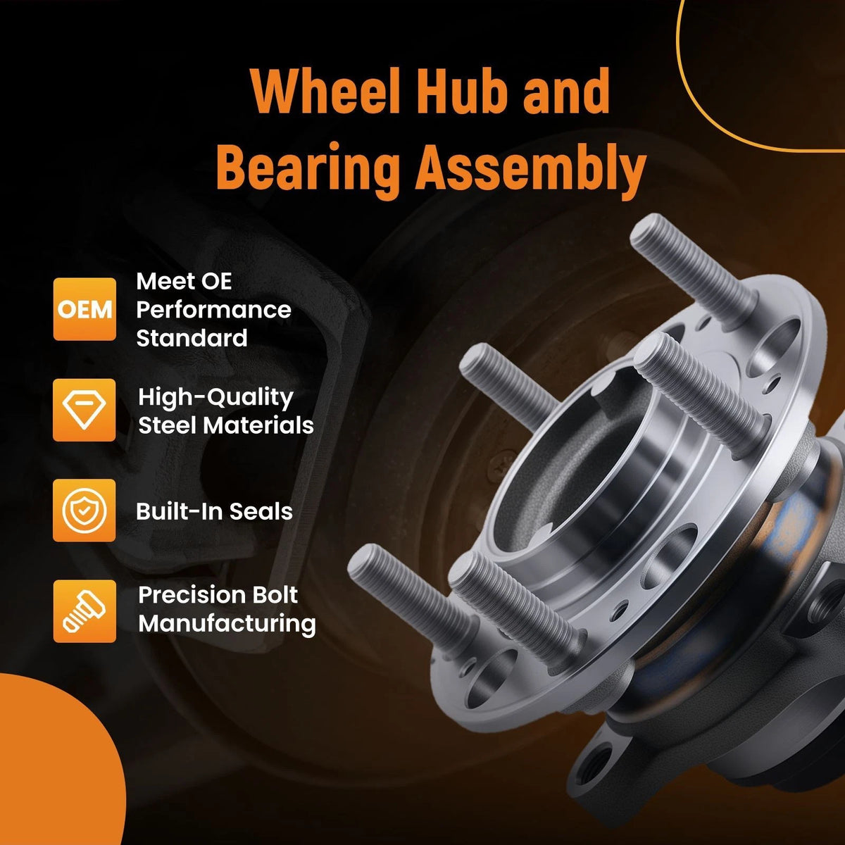 1pc Front Wheel Hub Assembly for Hyundai Genesis (2009–2014) 513278 BR930725