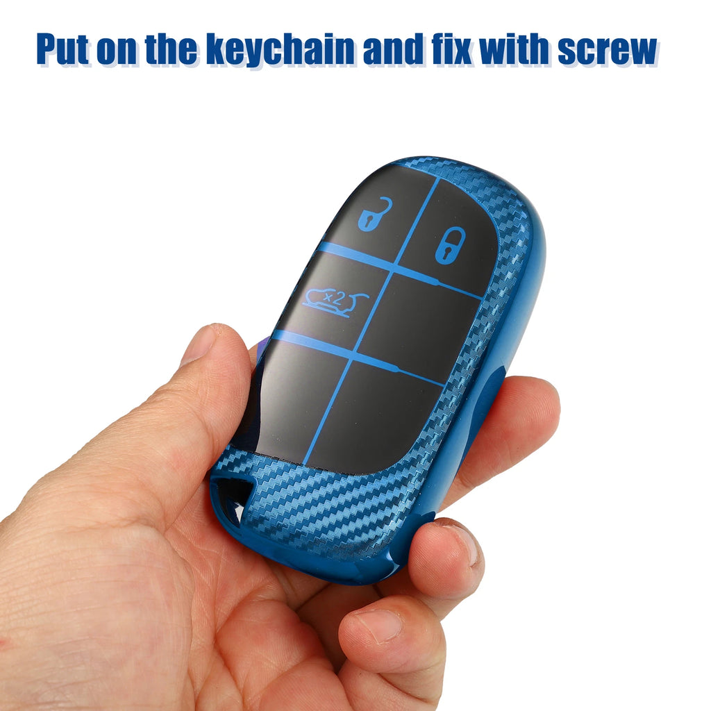 TPU 3 Button Keyless Entry Remote Cover for Jeep Cherokee (2018) Blue