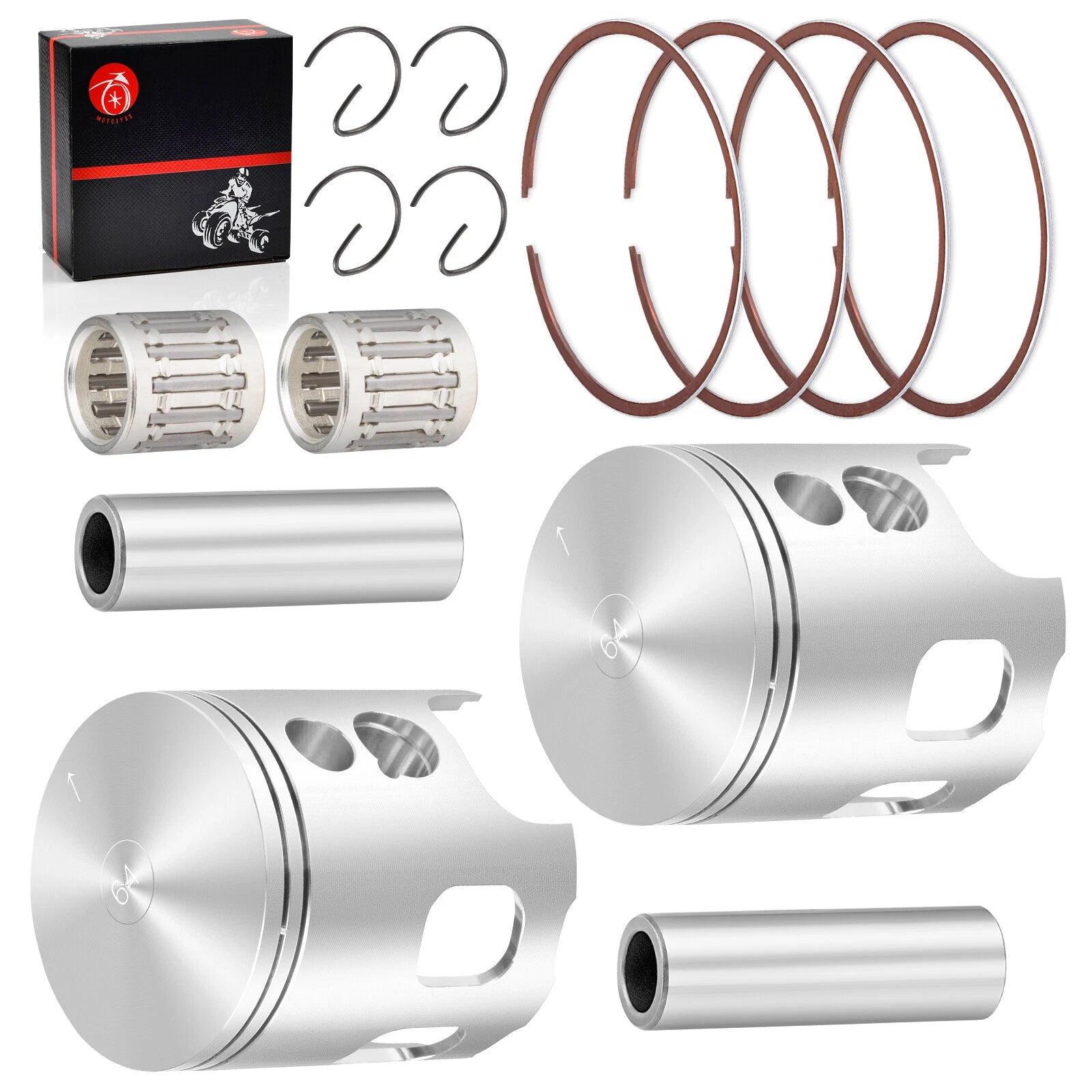 64mm Forged Pro Lite Pistons & Ring Bearing Kit for Banshee 350 (1987–2006)