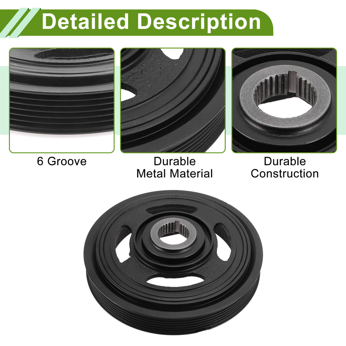 Engine Harmonic Balancer Crankshaft Pulley Replacement for Honda Accord (2008–2012)