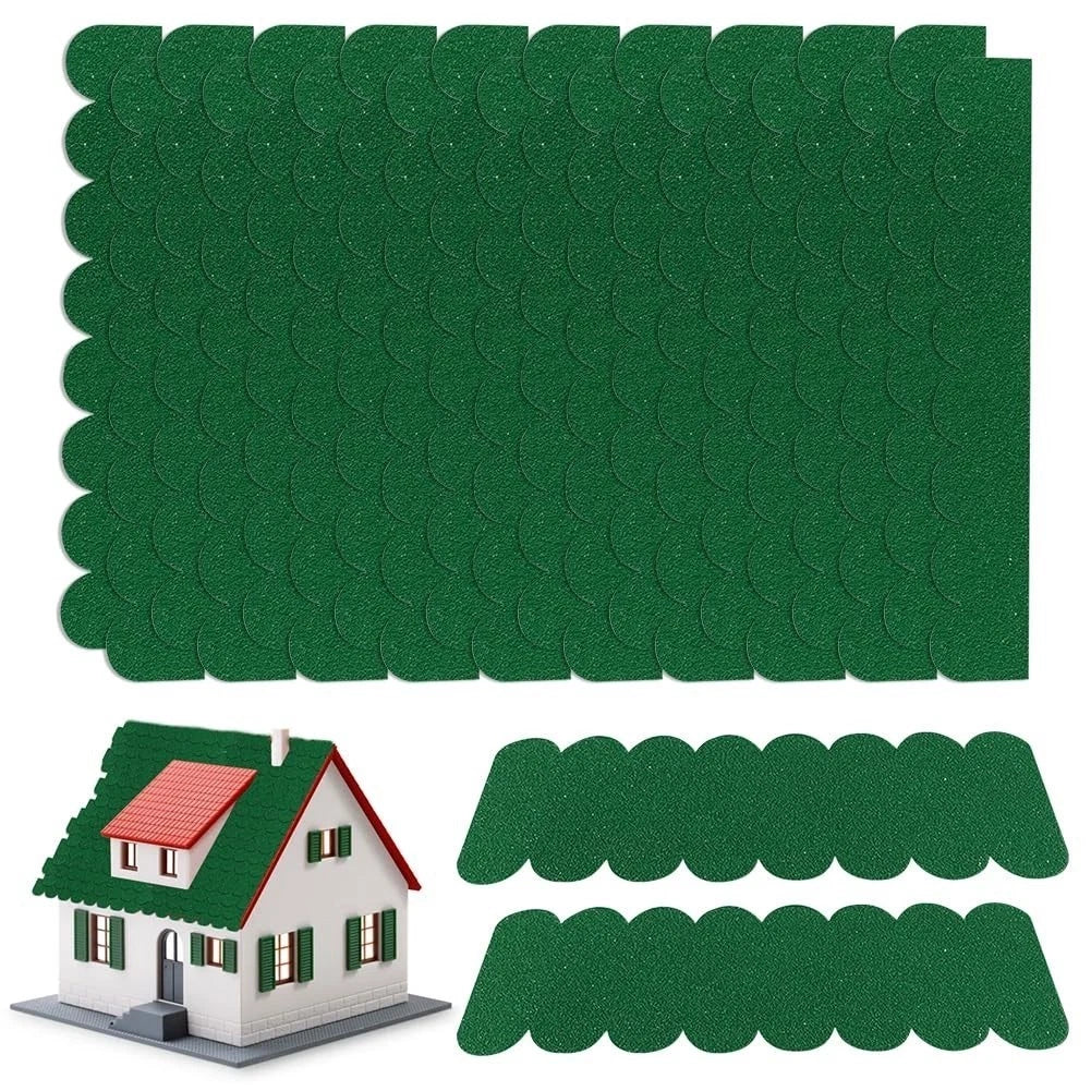 53 Green Felt Roof Shingles for Birdhouse (Durability, Coverage)