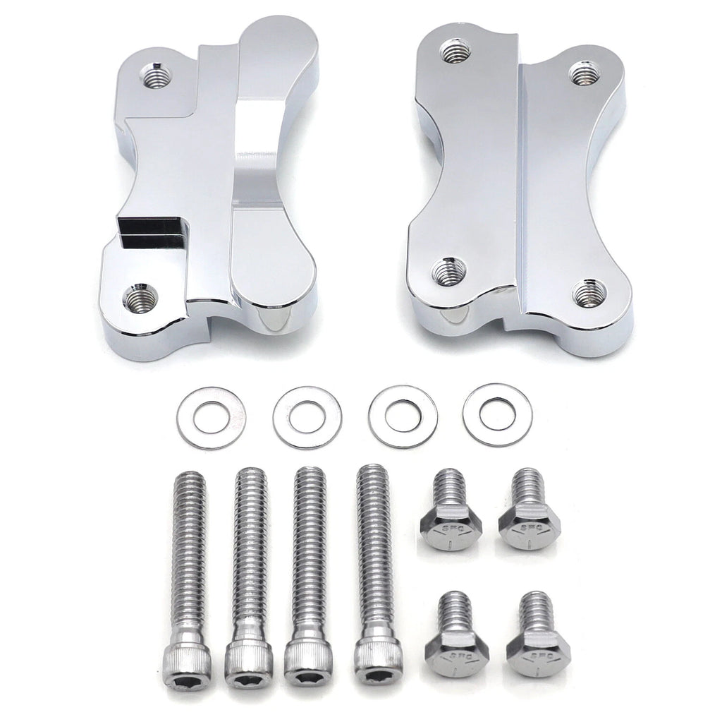 Chrome Fender to Fork Adapter Mount Bracket for Harley FLST (1986–2014)