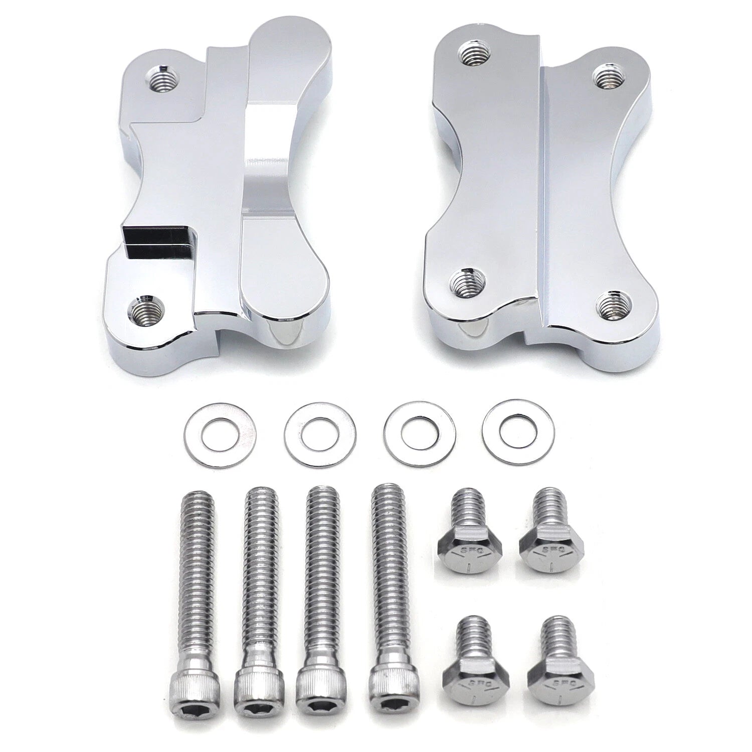 Chrome Fender to Fork Adapter Mount Bracket for Harley FLST (1986–2014)