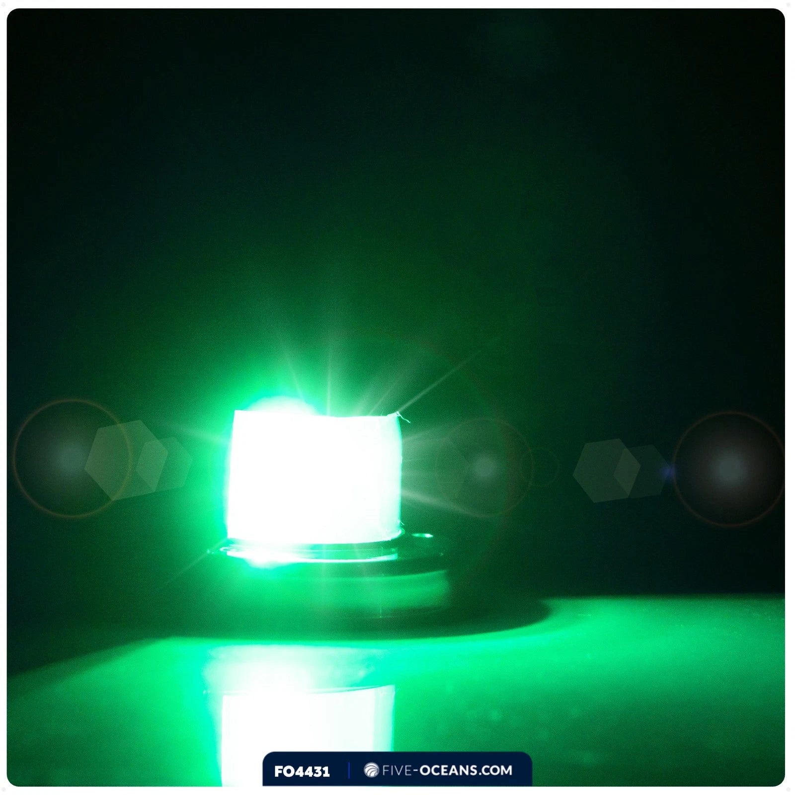 LED Boat Bow Navigation Light for Marine (Deck Mount, Starboard Green)