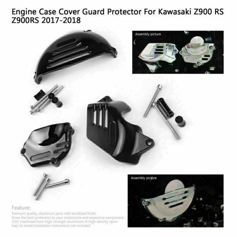 Engine Guard Sprocket Chain Case Stator Cover for Kawasaki Z900RS (2017–2018)