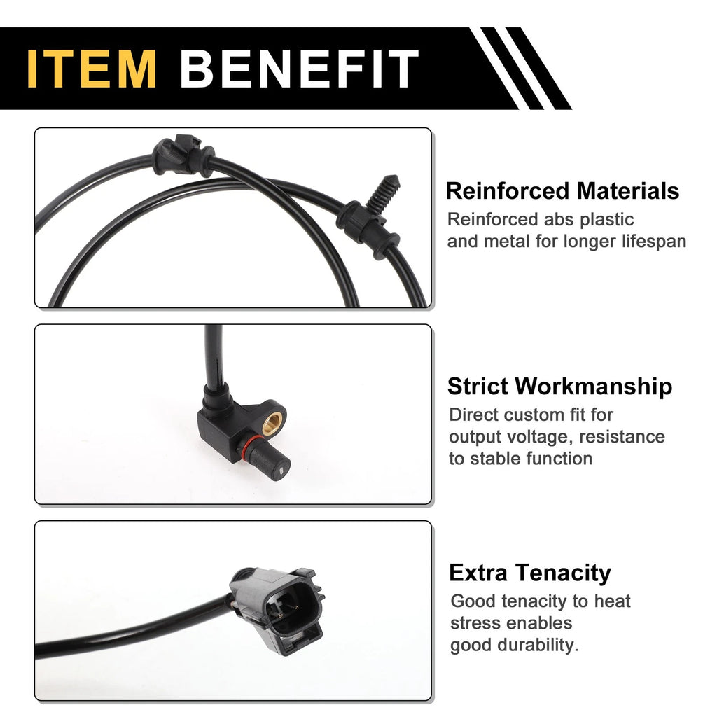 ABS Wheel Speed Sensor Front Left Right Replacement for Dodge Ram 3500 (2003–2005)