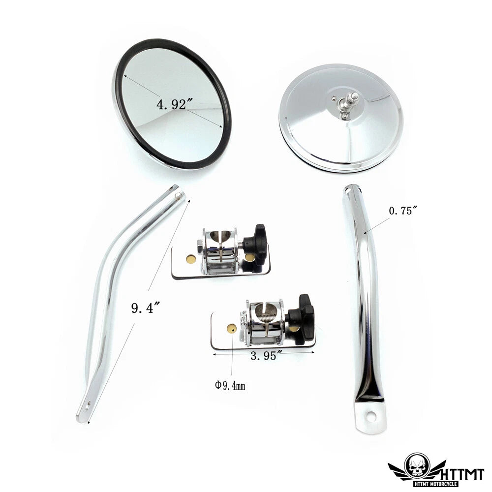 Mirror Relocation Pair for Jeep Wrangler TJ JK (1997–2017) Chrome Quick Release