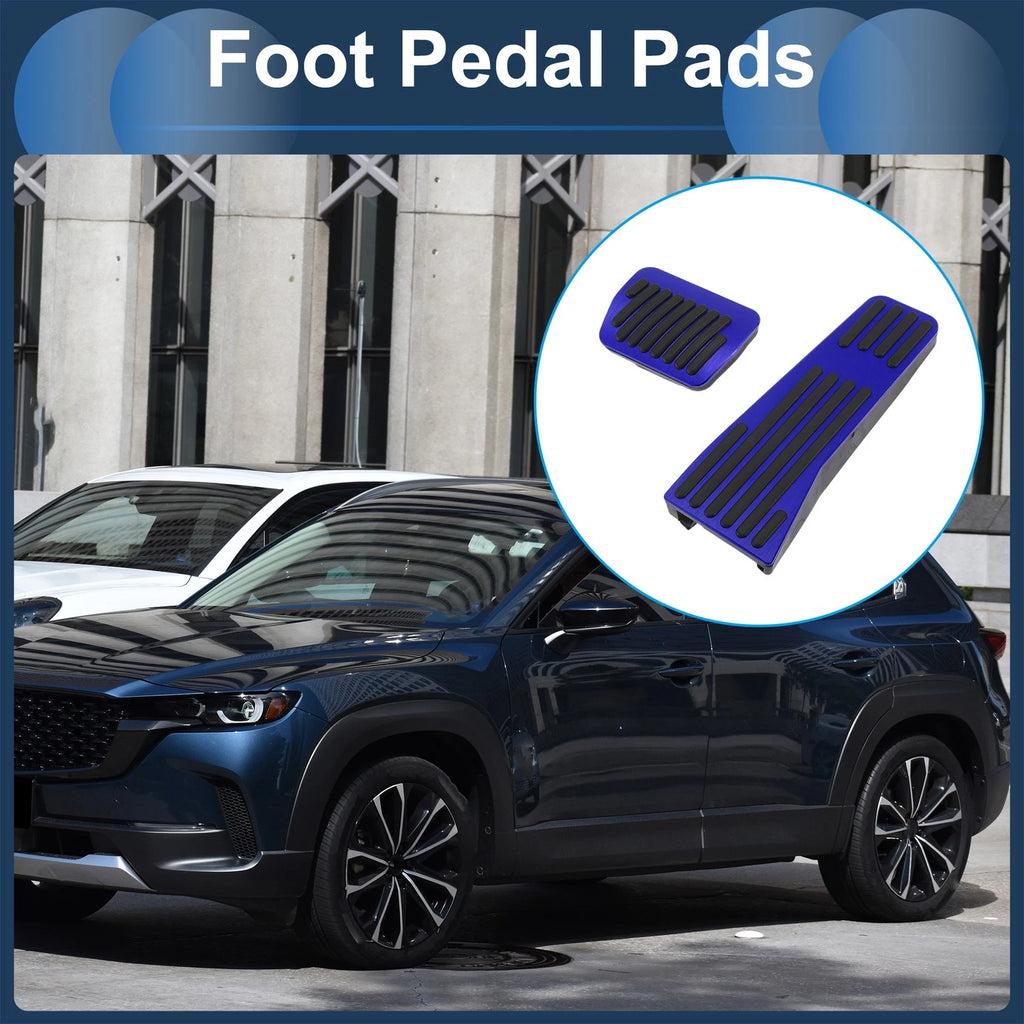 2Pcs Automatic Foot Accelerator Pedal Covers Aluminum Alloy for No Mark Blue